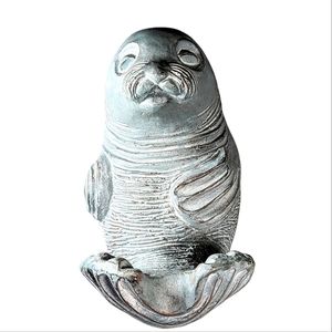 Isabel Bloom Walrus Seal Cement Sculpture 8 in Long Rare 1993